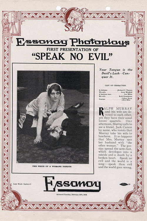 Movie poster for Speak No Evil (1914)