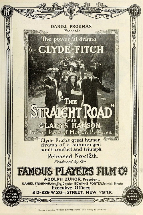 Movie poster for The Straight Road (1914)
