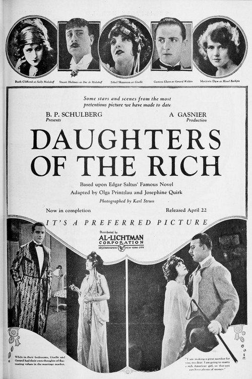 Movie poster for Daughters of the Rich (1923)
