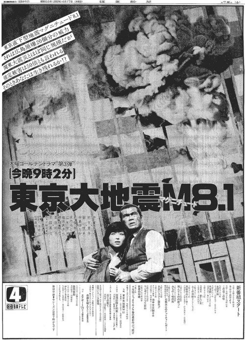 Movie poster for Tokyo Earthquake Magnitude 8.1 (1980)