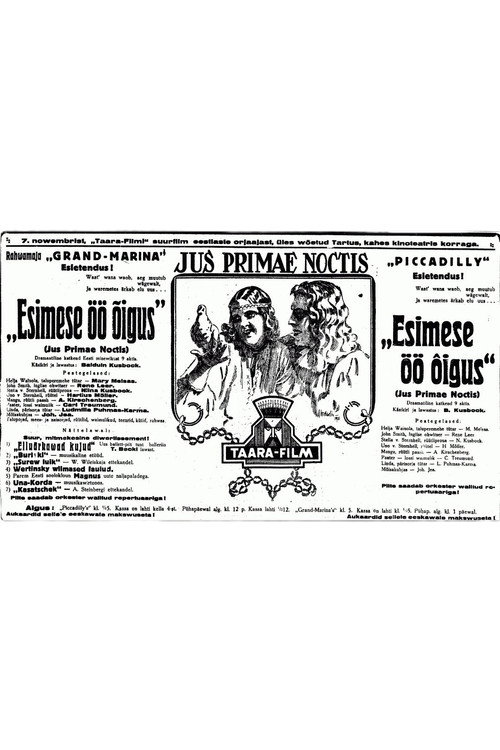 Movie poster for Esimese öö õigus (Jus primae noctis) (1925)