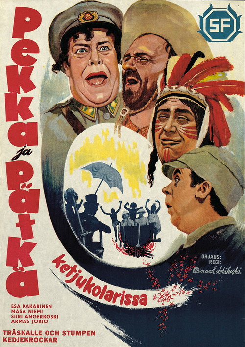 Movie poster for Pekka ja Pätkä ketjukolarissa (1957)