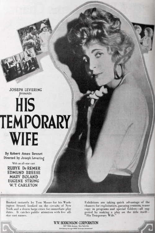 Movie poster for His Temporary Wife (1920)