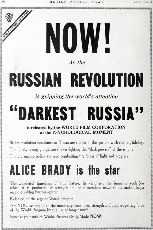 Movie poster for Darkest Russia (1917)
