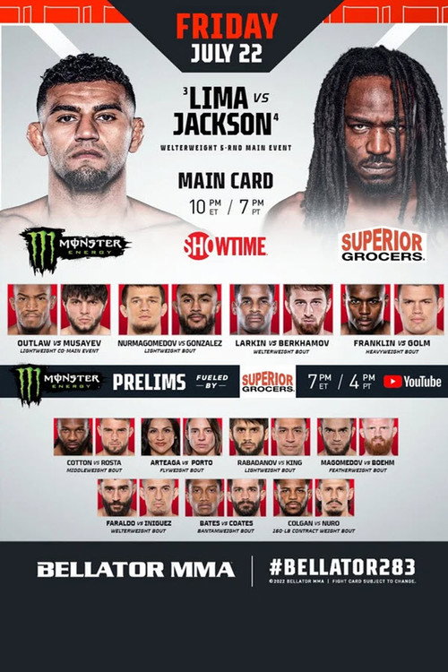 Movie poster for Bellator 283: Lima vs. Jackson (2022)