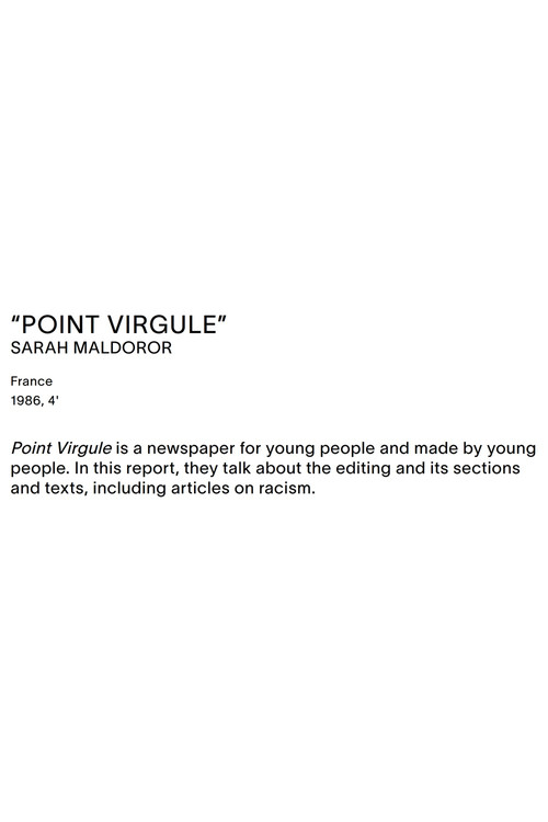 Movie poster for Point Virgule, Youth Journal (1986)
