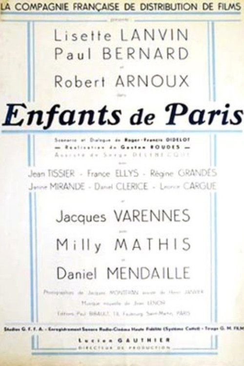 Movie poster for Enfants de Paris (1937)