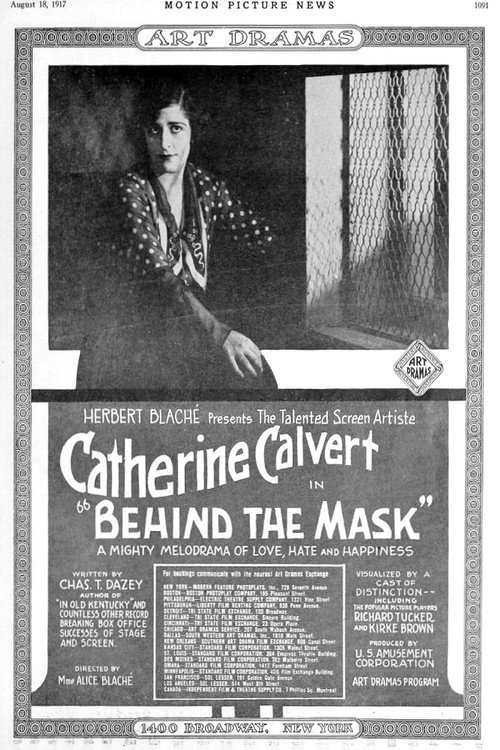 Movie poster for Behind the Mask (1917)