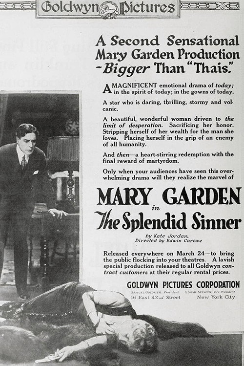 Movie poster for The Splendid Sinner (1918)