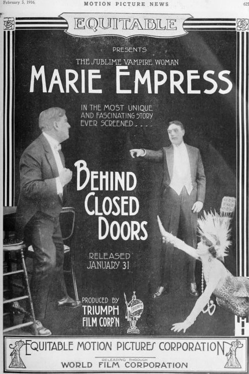 Movie poster for Behind Closed Doors (1916)
