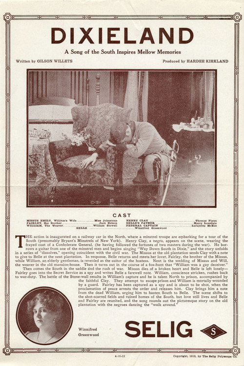 Movie poster for Dixieland (1913)