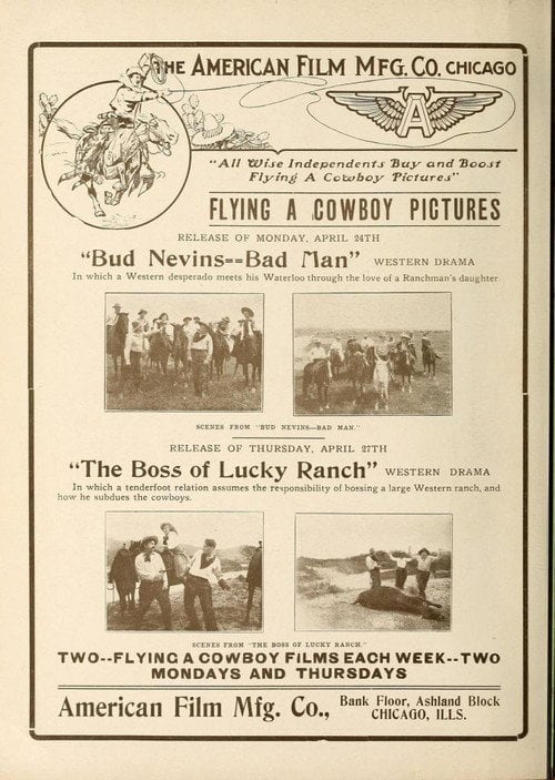 Movie poster for The Boss of Lucky Ranch (1911)