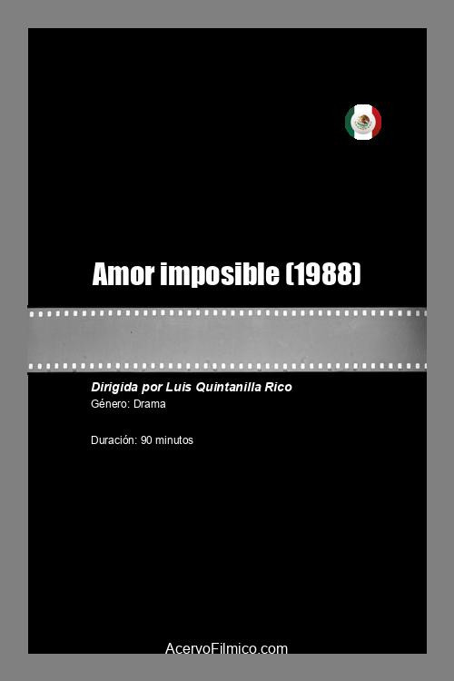 Movie poster for Amor imposible (1988)