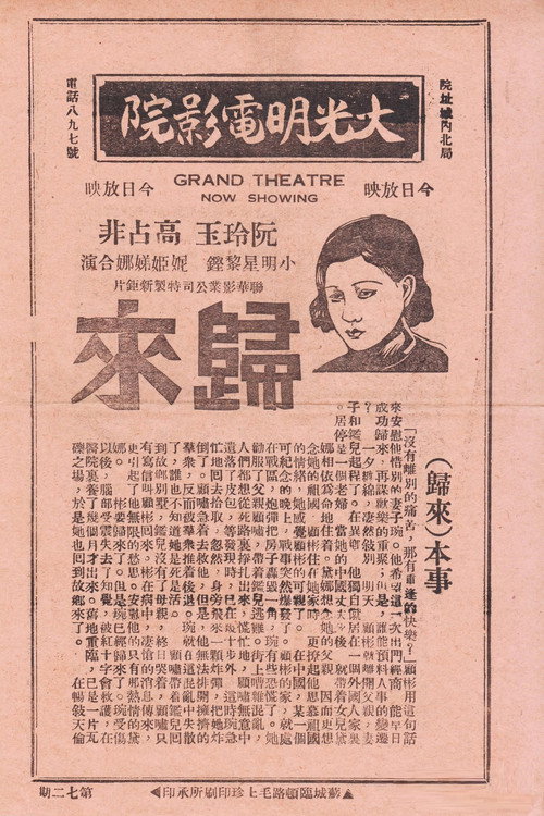 Movie poster for Coming Home (1934)