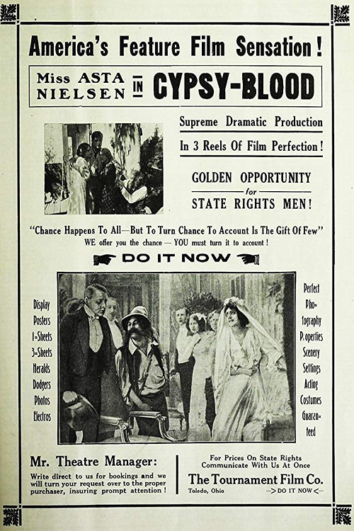 Movie poster for Gypsy Blood (1911)