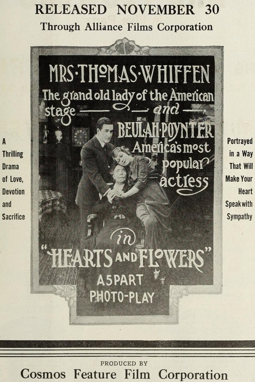 Movie poster for Hearts and Flowers (1914)
