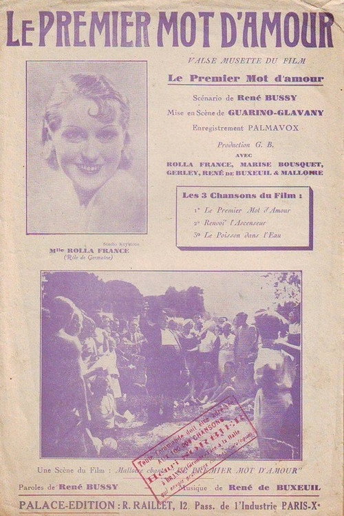 Movie poster for Le premier mot d'amour (1934)