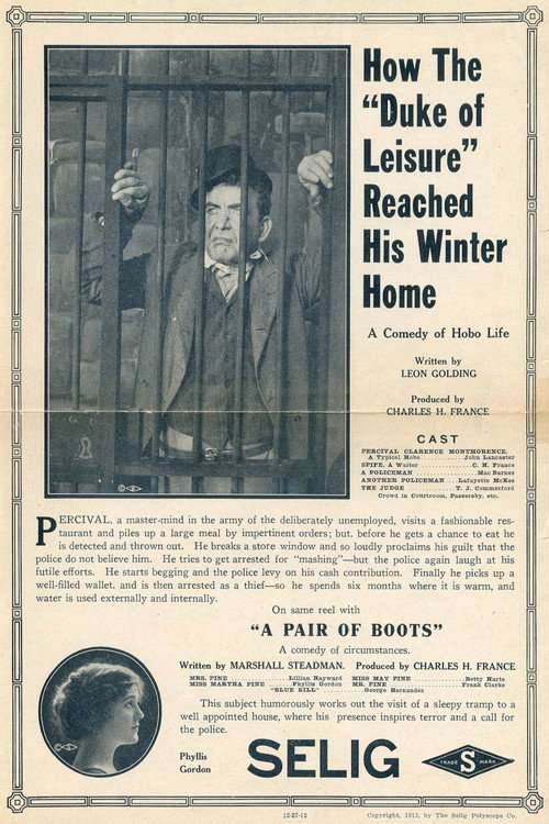 Movie poster for How the 'Duke of Leisure' Reached His Winter Home (1912)