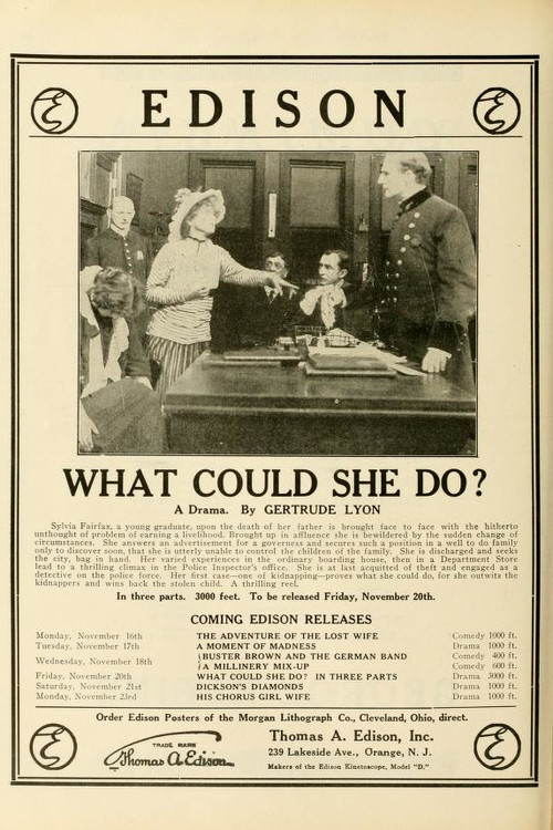 Movie poster for What Could She Do? (1914)