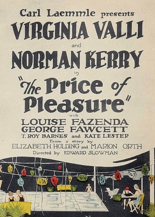 Movie poster for The Price of Pleasure (1925)