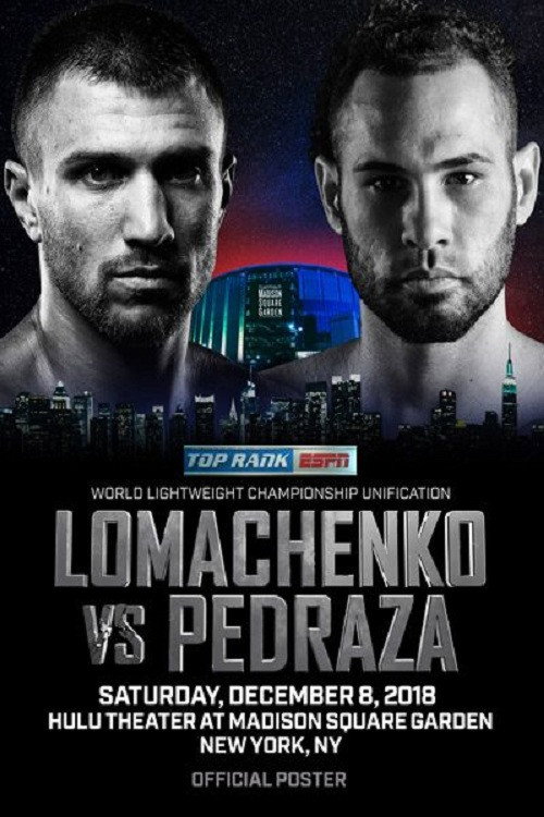 Movie poster for Vasyl Lomachenko vs. Jose Pedraza (2018)