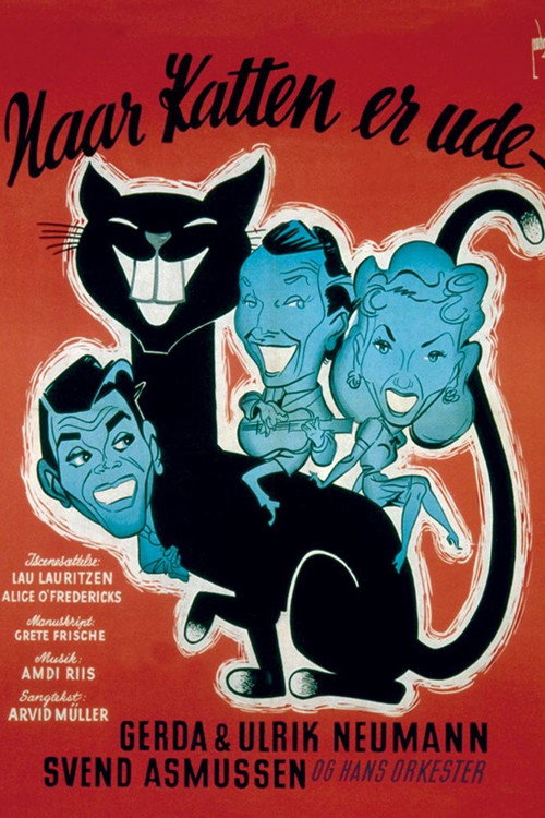 Movie poster for Naar katten er ude (1947)