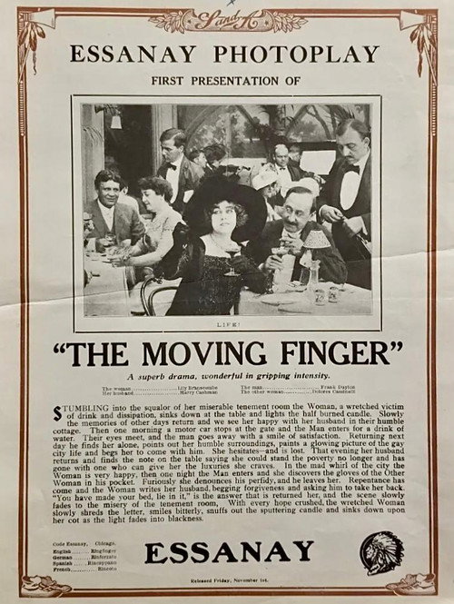 Movie poster for The Moving Finger (1912)