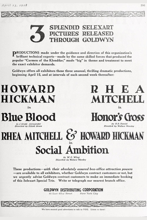 Movie poster for Blue Blood (1918)