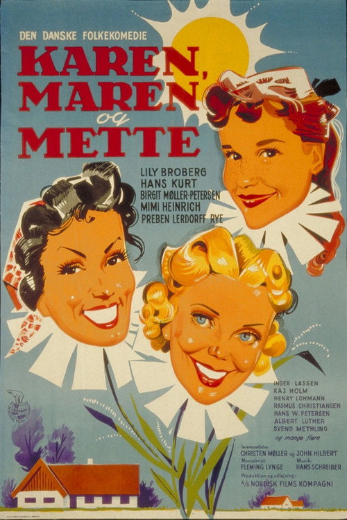 Movie poster for Karen, Maren og Mette (1954)