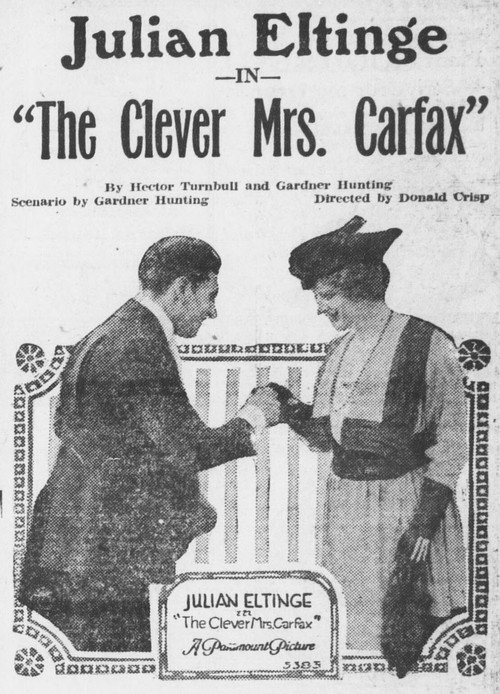 Movie poster for The Clever Mrs. Carfax (1917)
