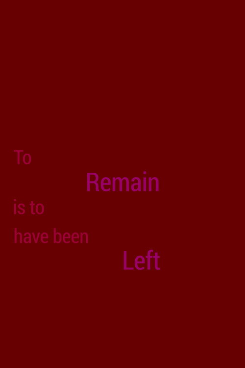 Movie poster for To Remain is to Have Been Left (2018)