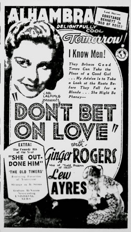 Movie poster for Don't Bet on Love (1933)