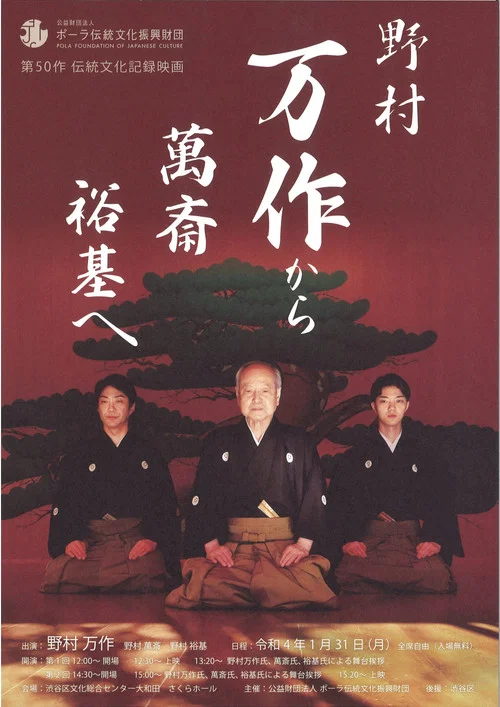 Movie poster for The Living Tradition of Nomura Kyogen: From Mansaku to Mansai to Yuki (2022)