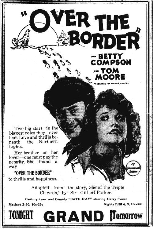 Movie poster for Over the Border (1922)
