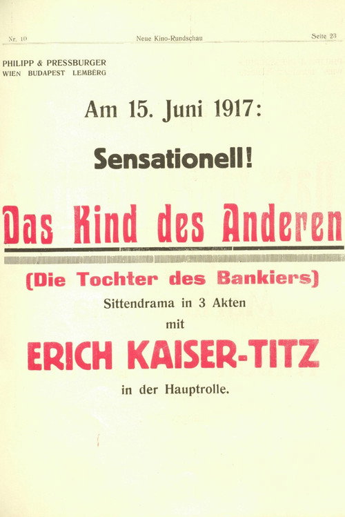 Movie poster for Das Kind des Anderen (1916)