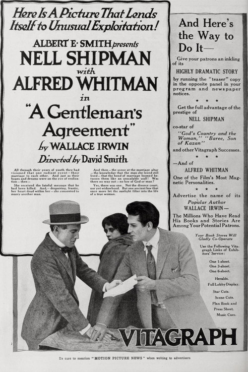 Movie poster for A Gentleman's Agreement (1918)