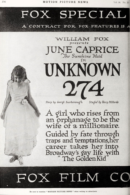 Movie poster for Unknown 274 (1917)
