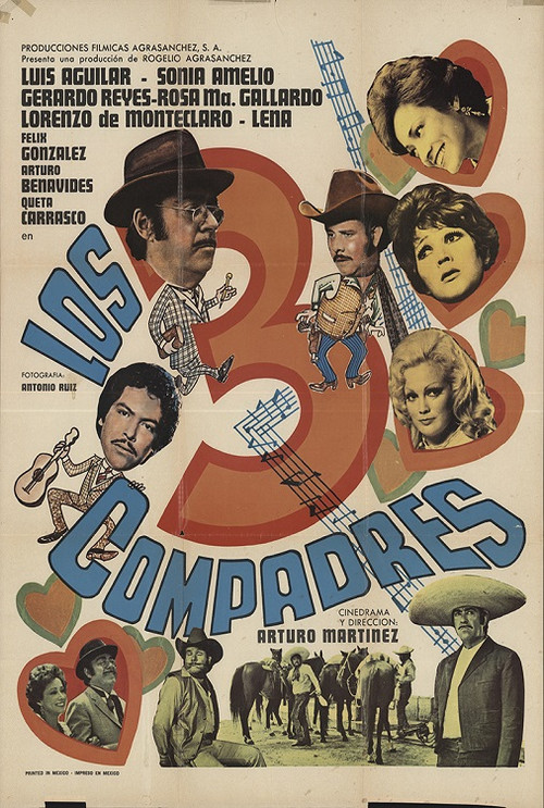 Movie poster for Los tres compadres (1975)