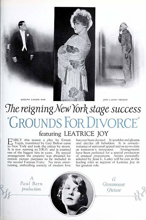 Movie poster for Grounds for Divorce (1925)