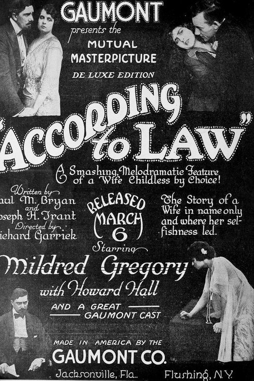 Movie poster for According to Law (1916)