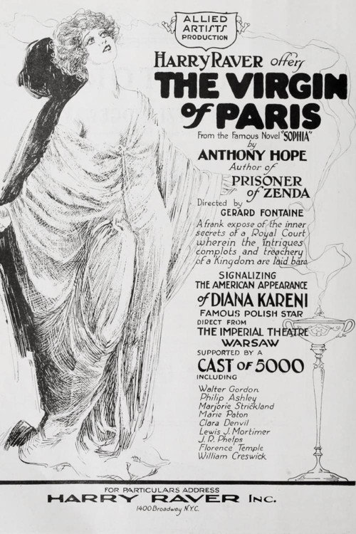 Movie poster for Sophy of Kravonia; or, The Virgin of Paris (1920)