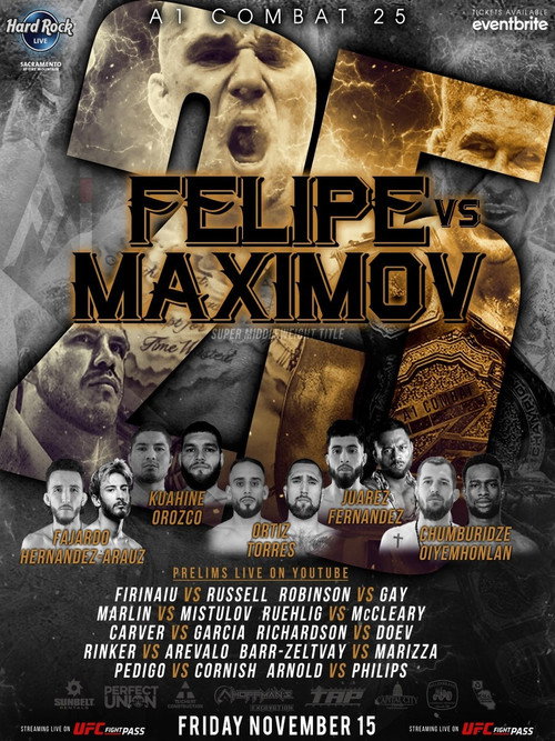 Movie poster for Urijah Faber A1 Combat 25: Felipe vs. Maximov (2024)