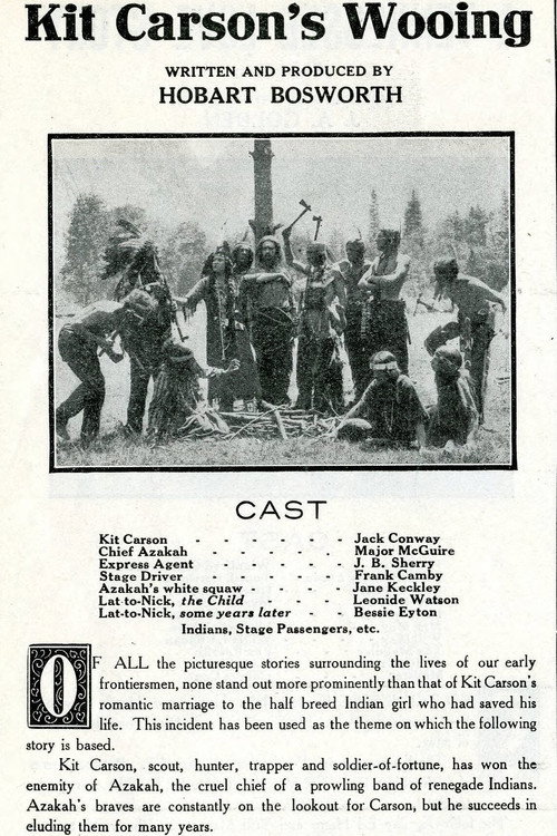 Movie poster for Kit Carson's Wooing (1911)