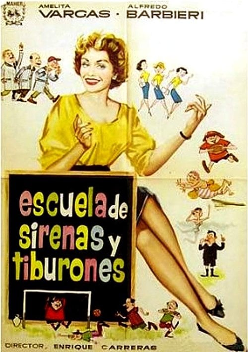 Movie poster for Escuela de sirenas y tiburones (1955)