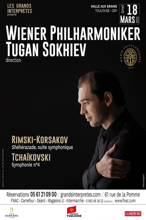 Movie poster for Tugan Sokhiev conducts the Vienna Philharmonic Orchestra Tchaikovsky and Rimsky-Korsakov (2023)