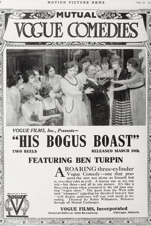 Movie poster for His Bogus Boast (1917)