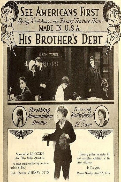 Movie poster for His Brother's Debt (1915)
