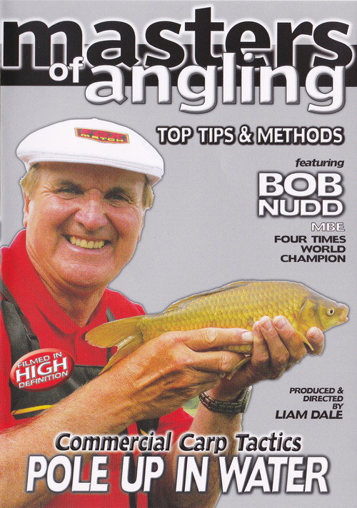 Movie poster for Masters of Angling, Featuring Bob Nudd, Commercial Carp Tactics, Pole up in the Water