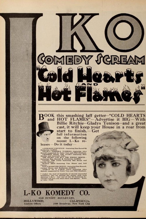 Movie poster for Cold Hearts and Hot Flames (1916)