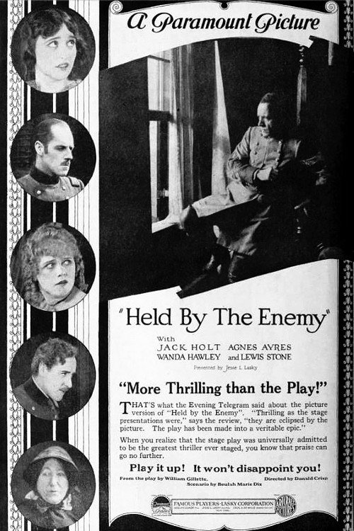 Movie poster for Held by the Enemy (1920)